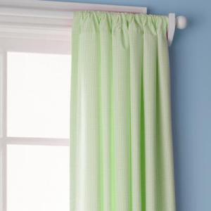 Gingham curtains lime green