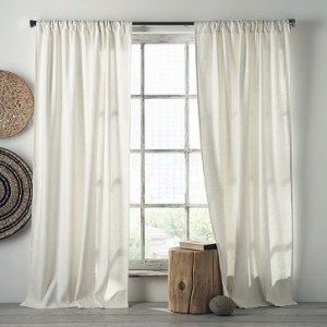 white calico curtains