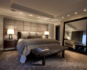 Leather wall bedroom